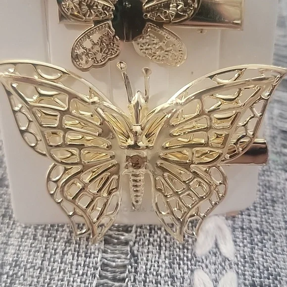 Cottagecore Mint Gold Butterfly Hair Accessories - Picture 2 of 3